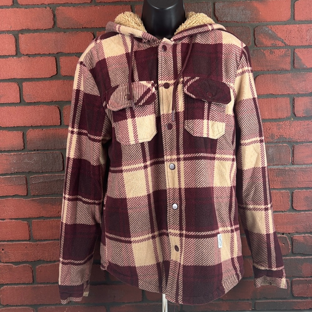 Aeropostale Jacket Womens‎ Small Faux Fur Lined Plaid Flannel